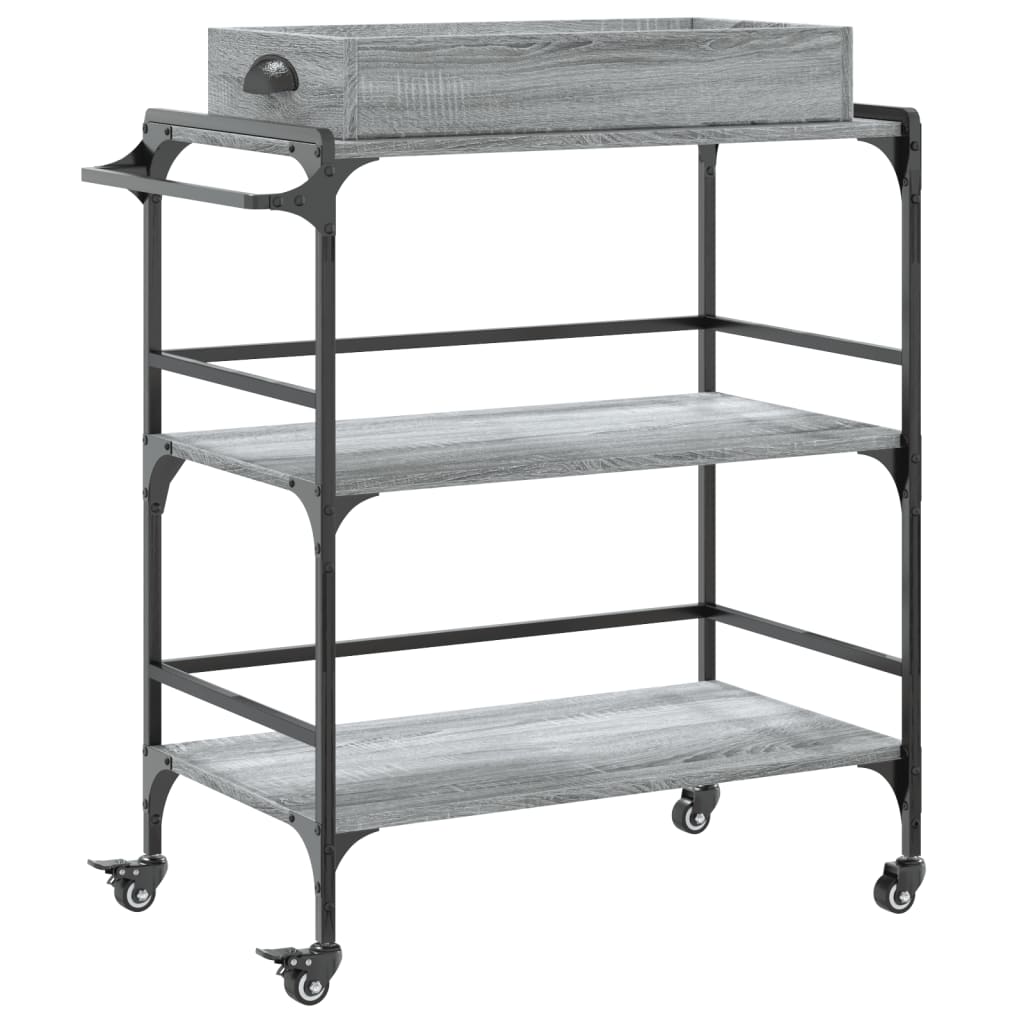 Kitchen Cart Grey Sonoma 81.5x41x92.5 cm Wood Material
