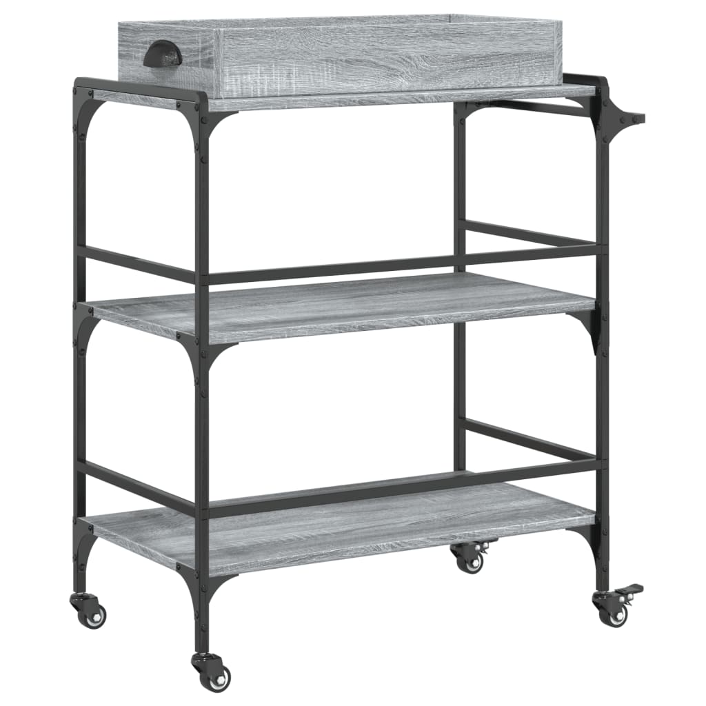 Kitchen Cart Grey Sonoma 81.5x41x92.5 cm Wood Material