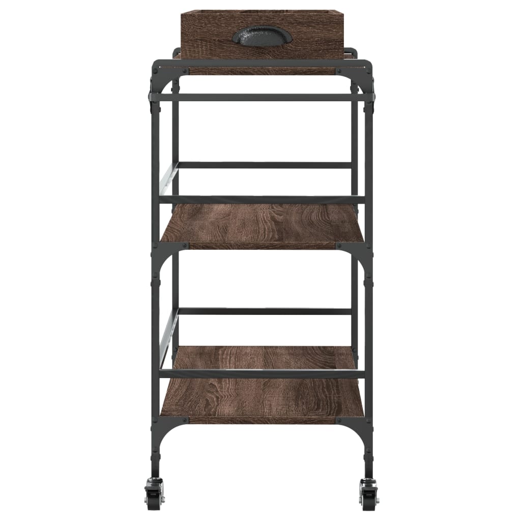 Kitchen trolley brown oak look 81.5x41x92.5 cm wood material