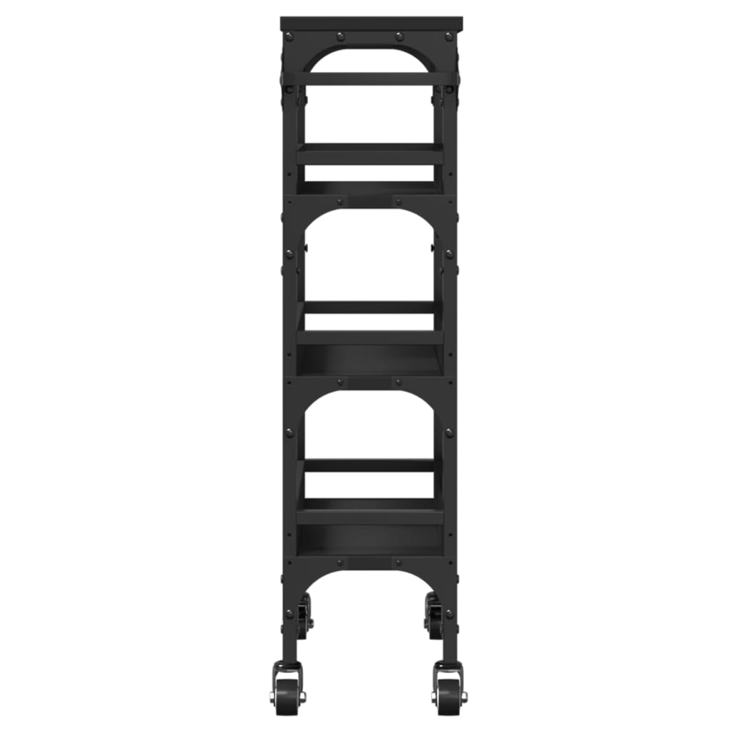 Kitchen Cart Black 53x20x76 cm Wood Material