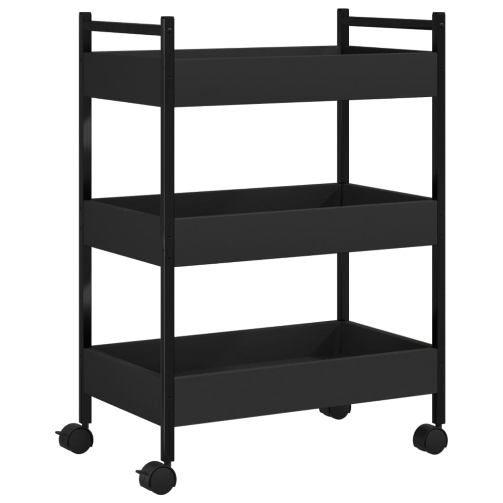 Kitchen Cart Black 50x30x70 cm Wood Material