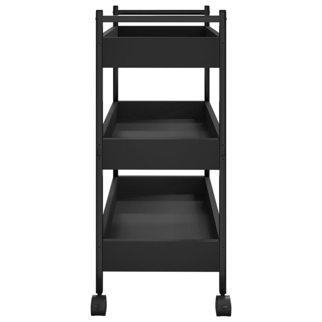 Kitchen Cart Black 50x30x70 cm Wood Material