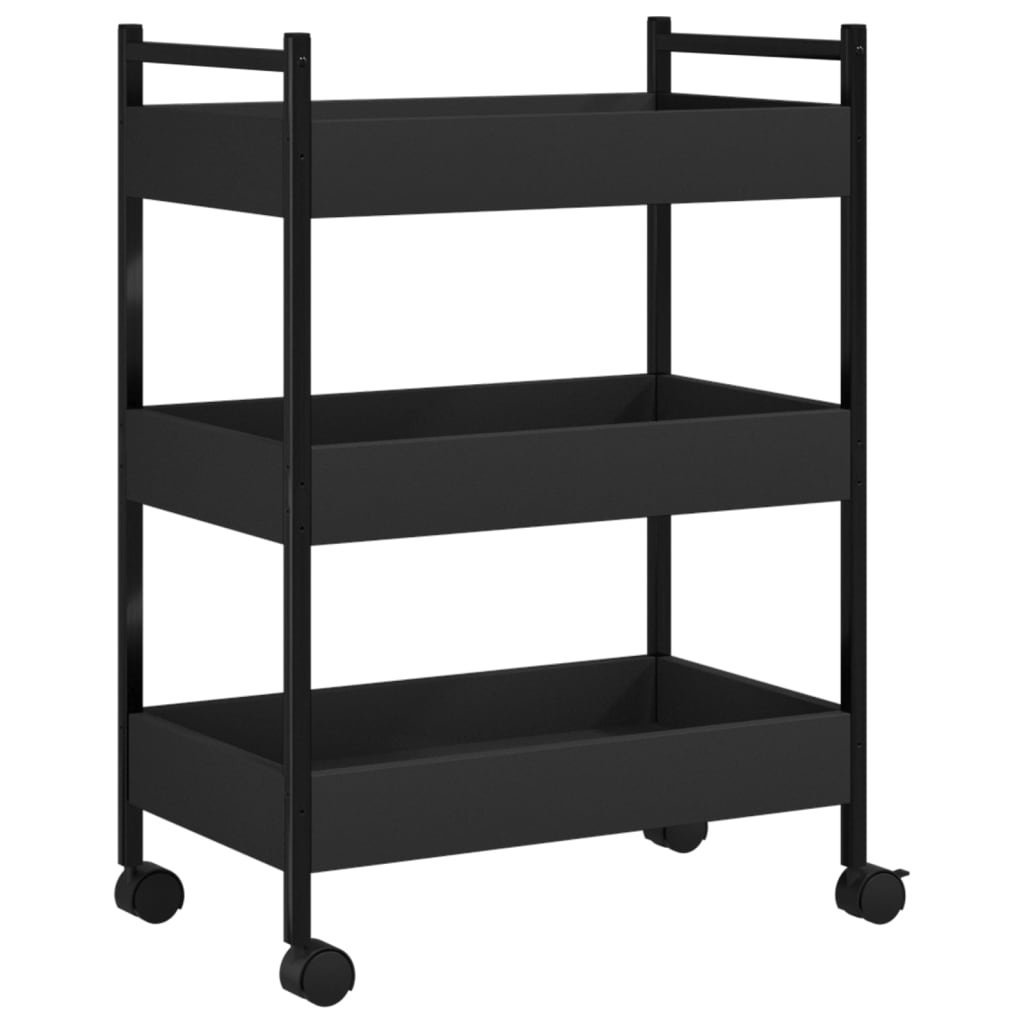 Kitchen Cart Black 50x30x70 cm Wood Material
