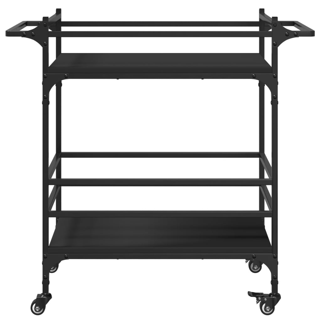 Kitchen Cart Black 82x40x78.5 cm Wood Material