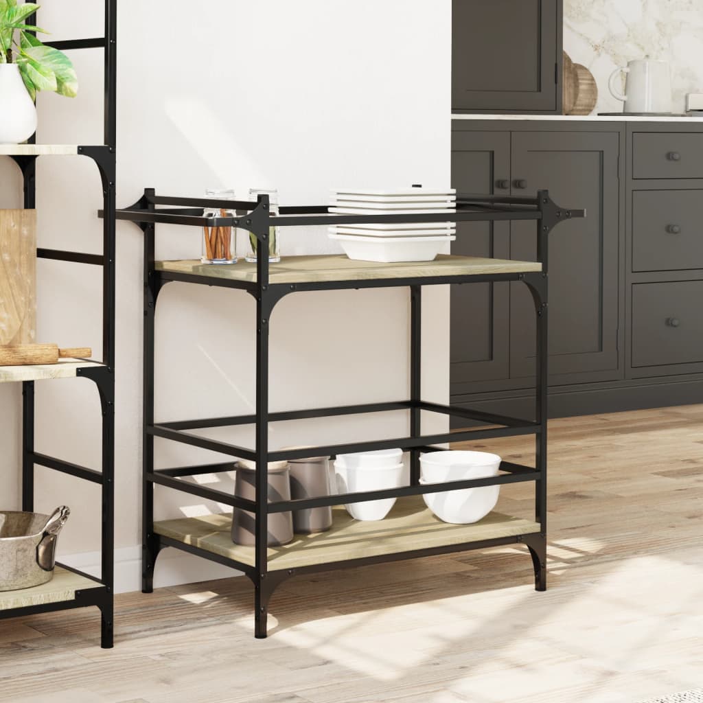 Kitchen trolley Sonoma oak 82x40x78.5 cm wood material