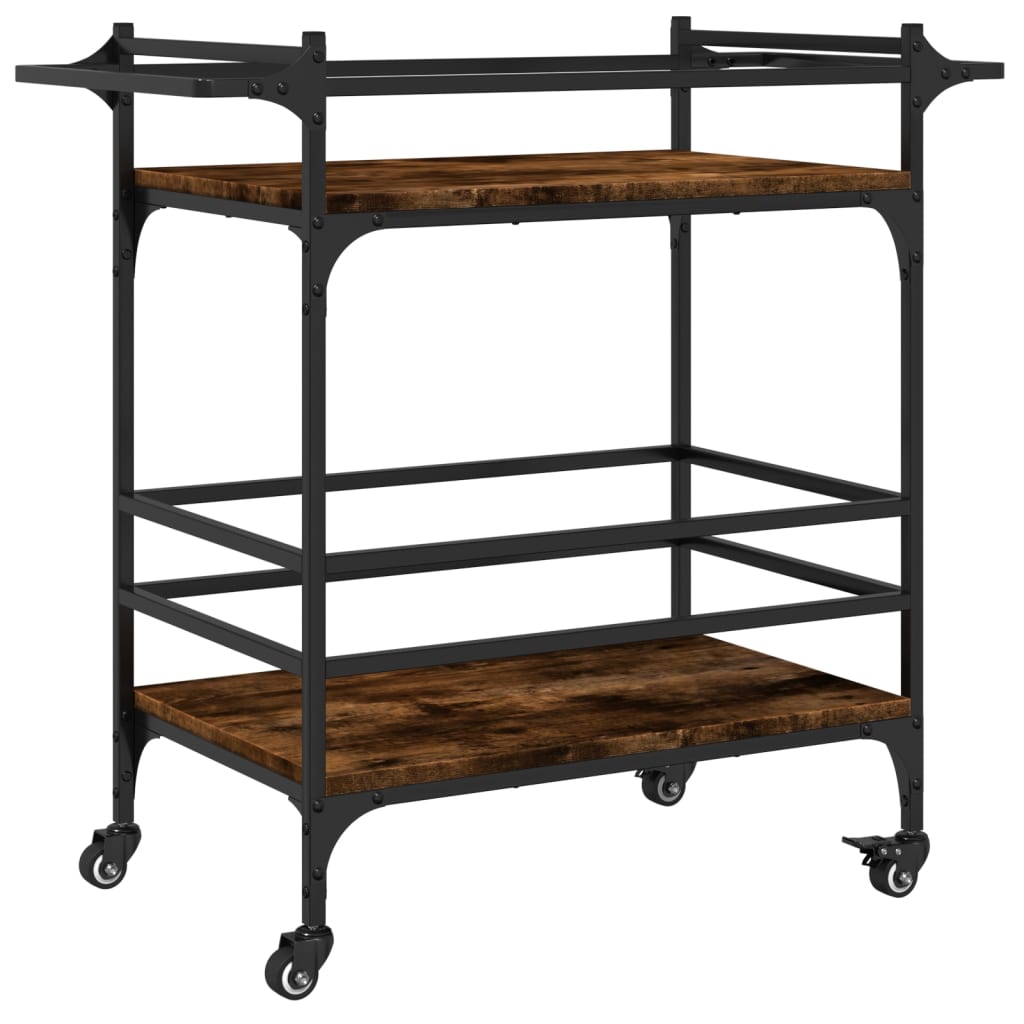 Kitchen trolley smoked oak 82x40x78.5 cm wood material