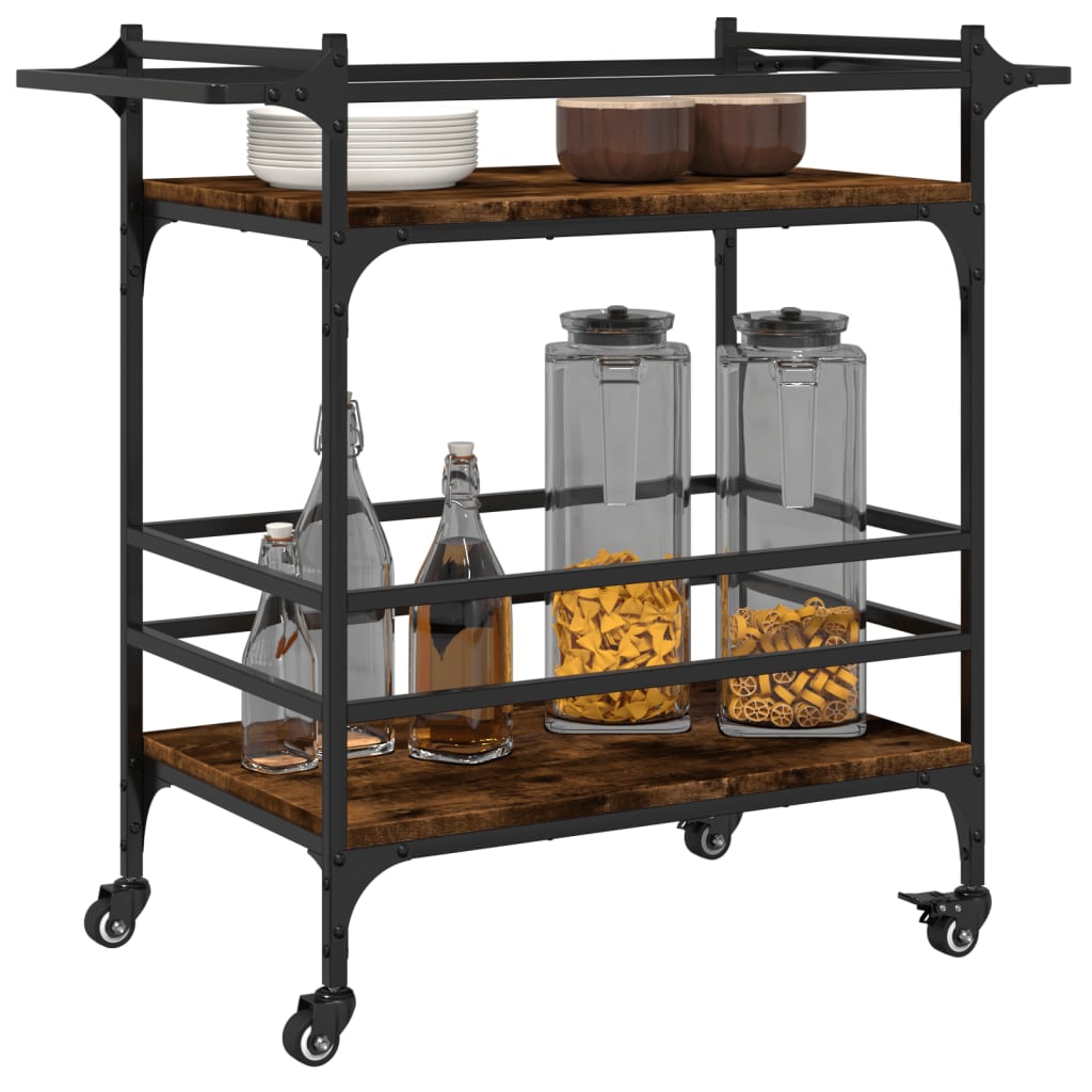Kitchen trolley smoked oak 82x40x78.5 cm wood material