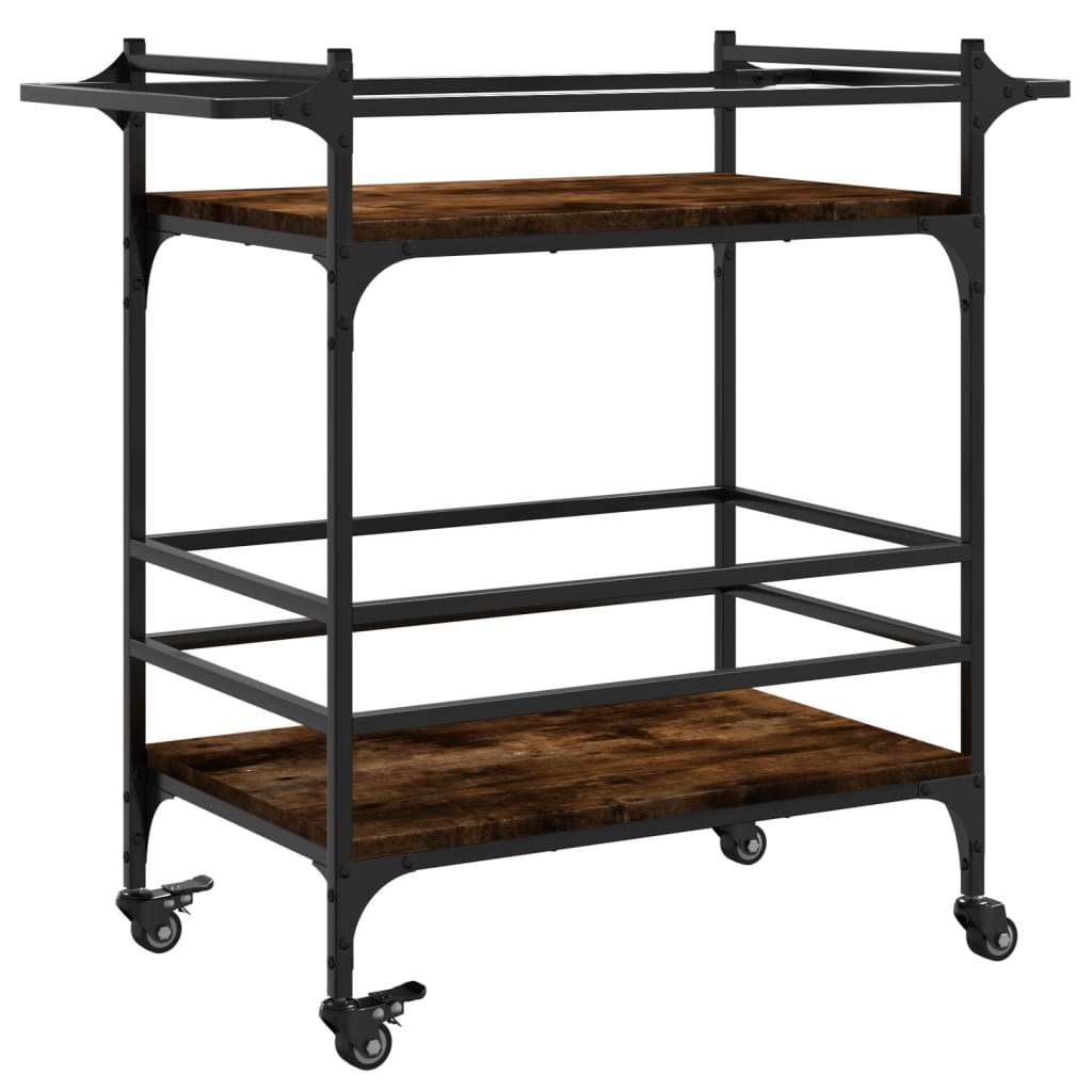 Kitchen trolley smoked oak 82x40x78.5 cm wood material
