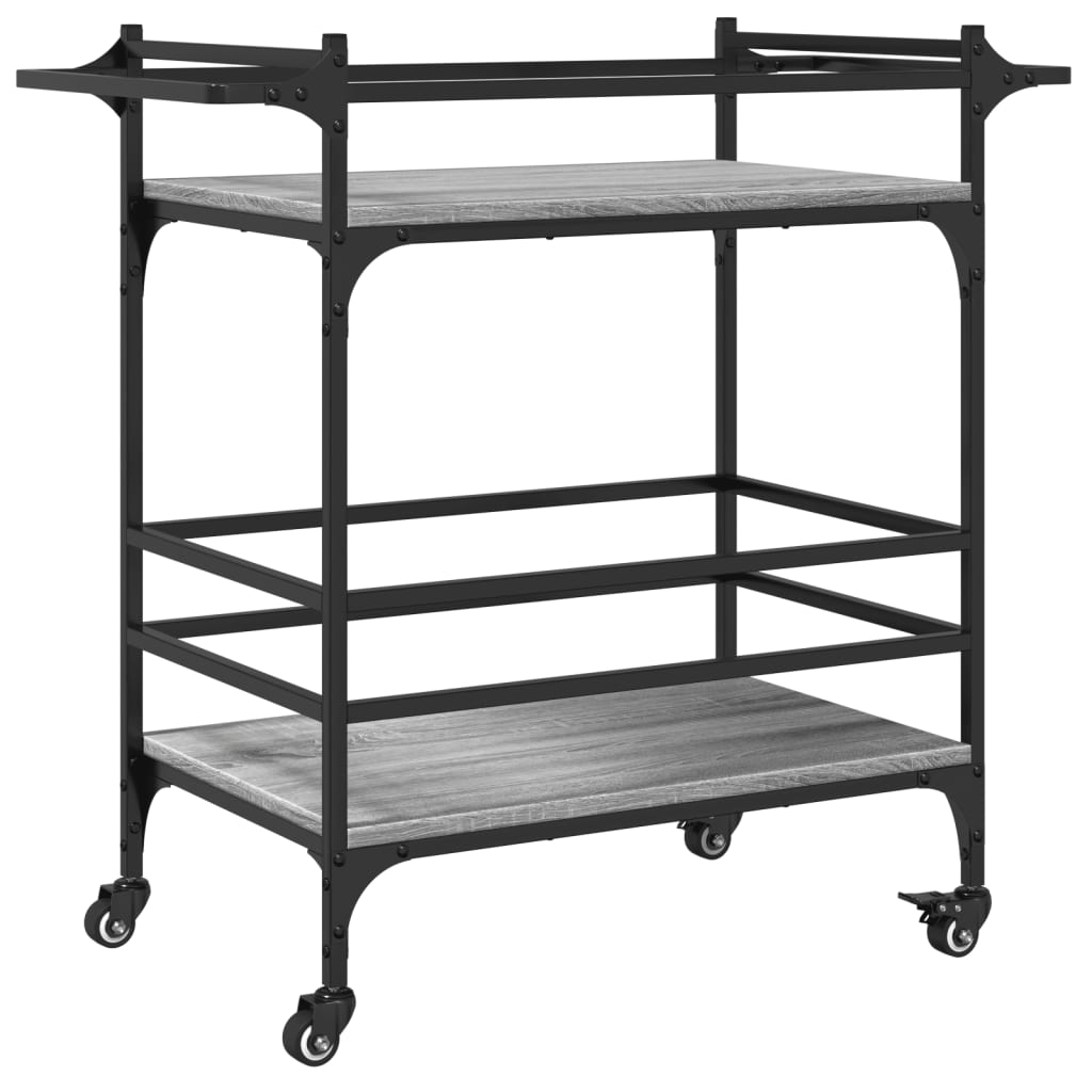 Kitchen Cart Grey Sonoma 82x40x78.5 cm Wood Material