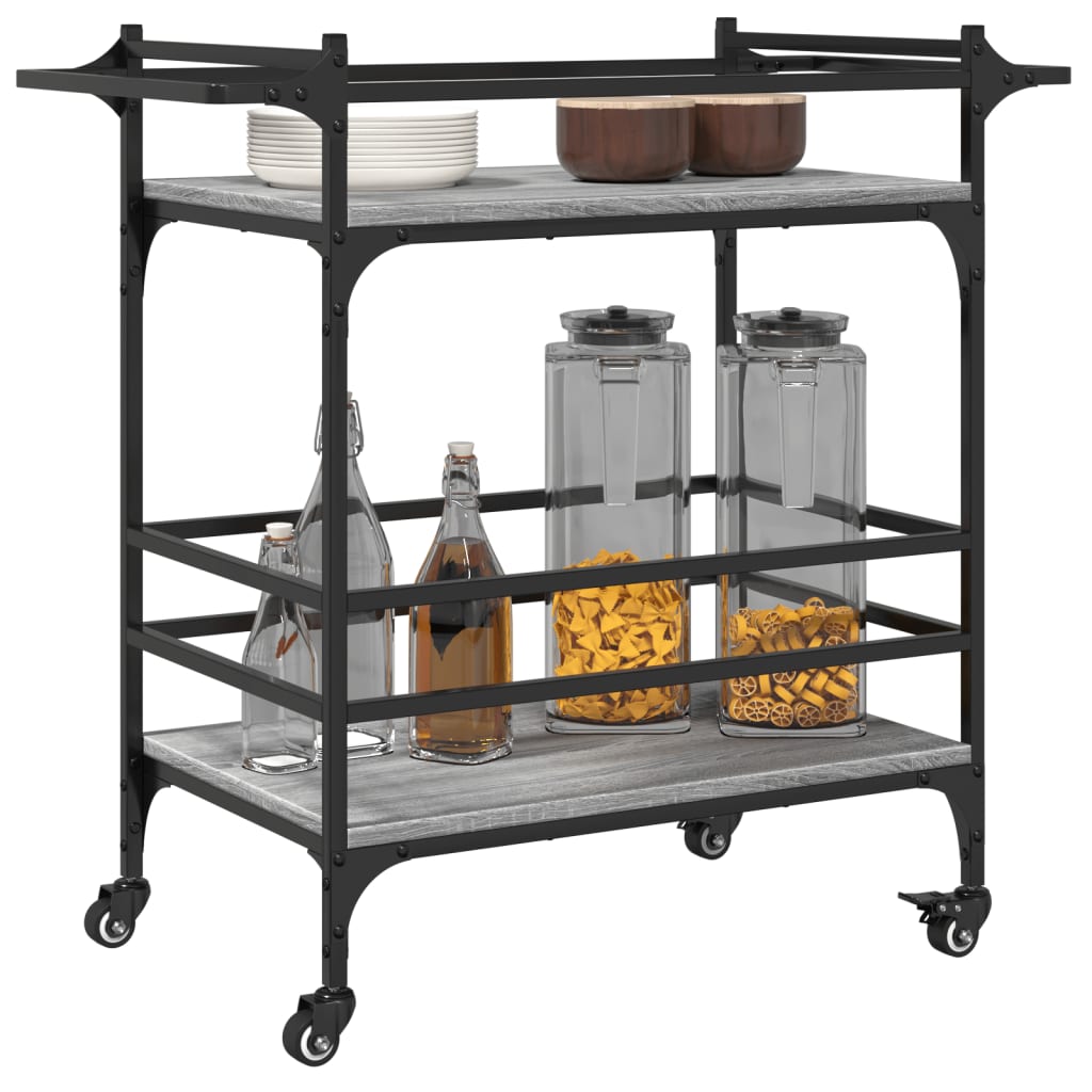 Kitchen Cart Grey Sonoma 82x40x78.5 cm Wood Material