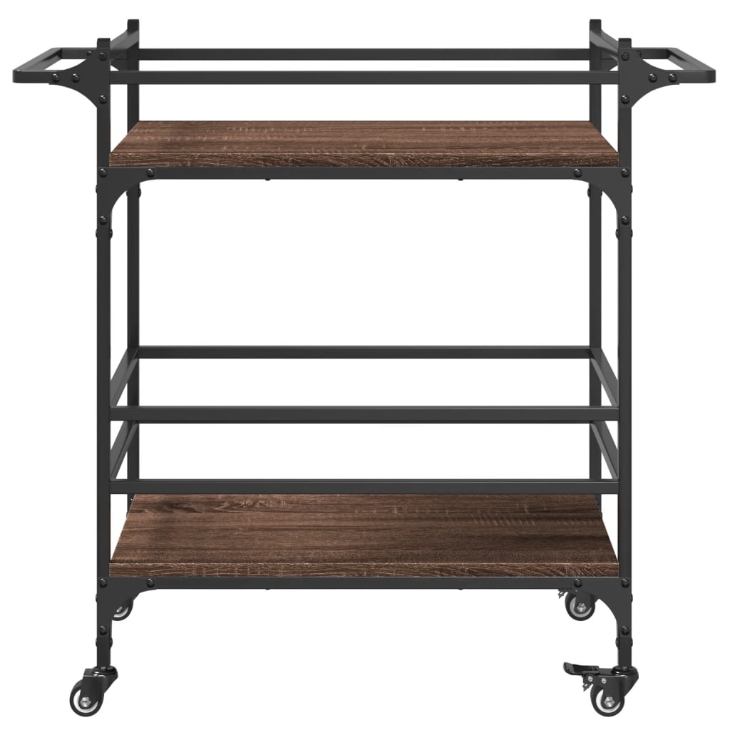 Kitchen trolley brown oak look 82x40x78.5 cm wood material
