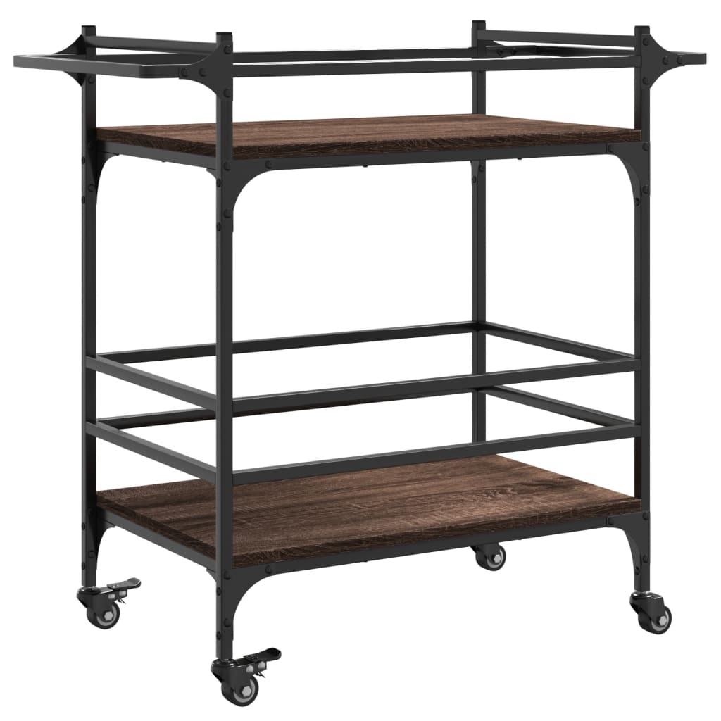 Kitchen trolley brown oak look 82x40x78.5 cm wood material