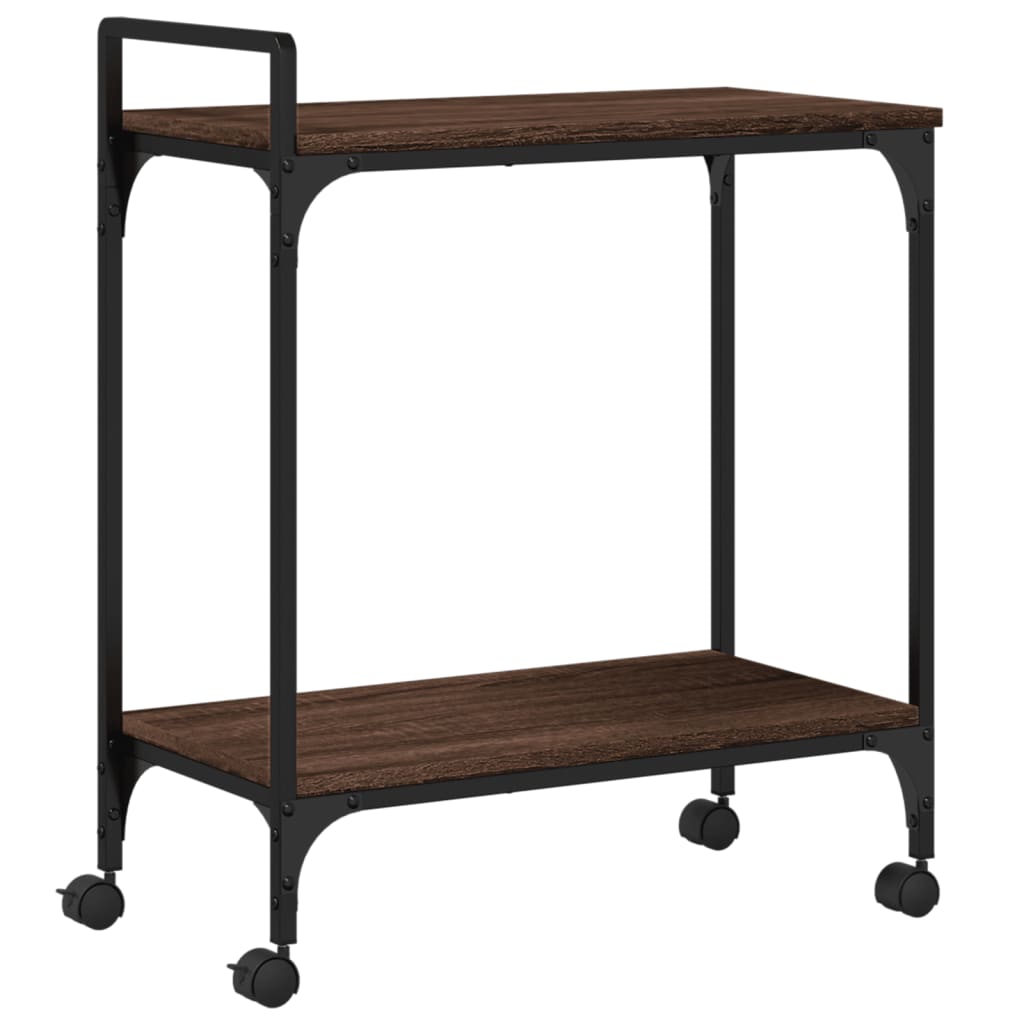 Kitchen trolley brown oak look 60.5x31x72.5 cm wood material