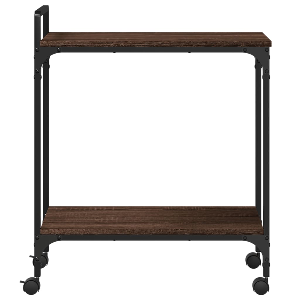 Kitchen trolley brown oak look 60.5x31x72.5 cm wood material