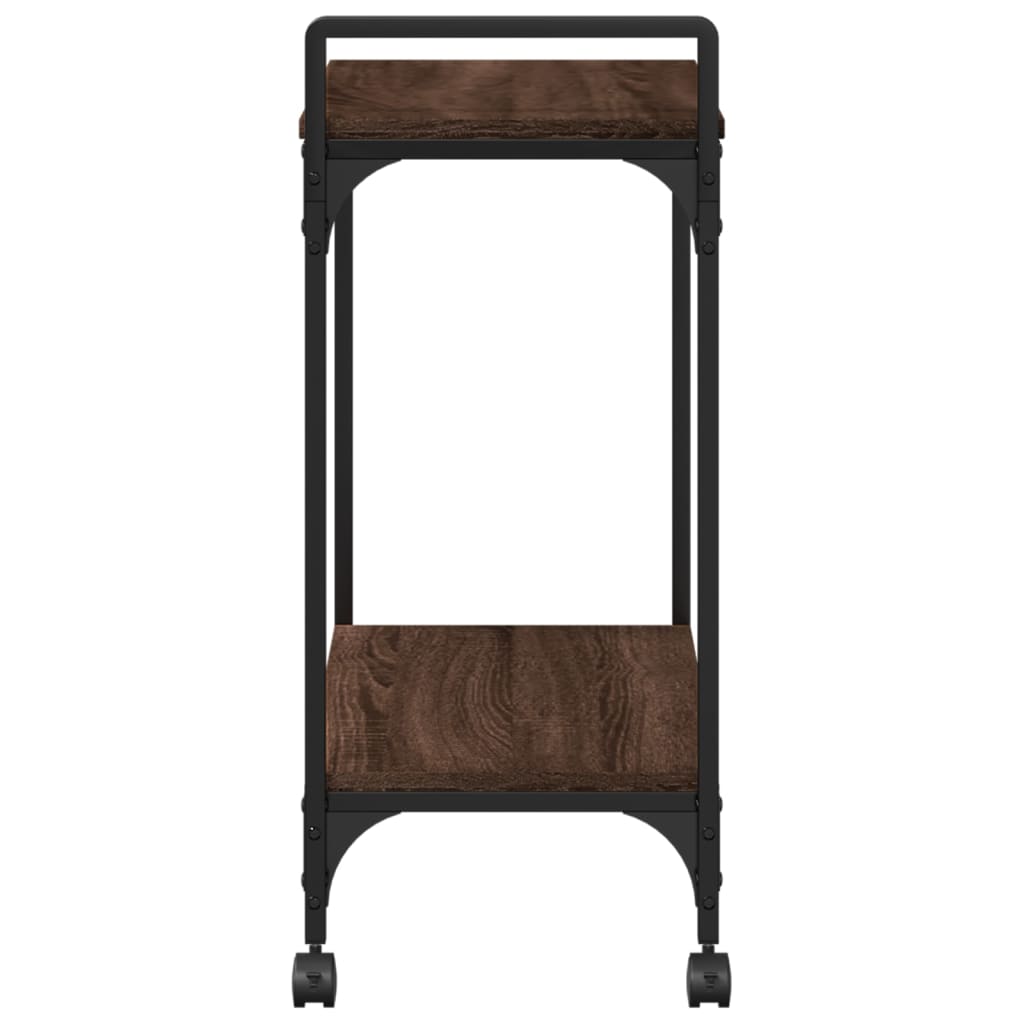 Kitchen trolley brown oak look 60.5x31x72.5 cm wood material