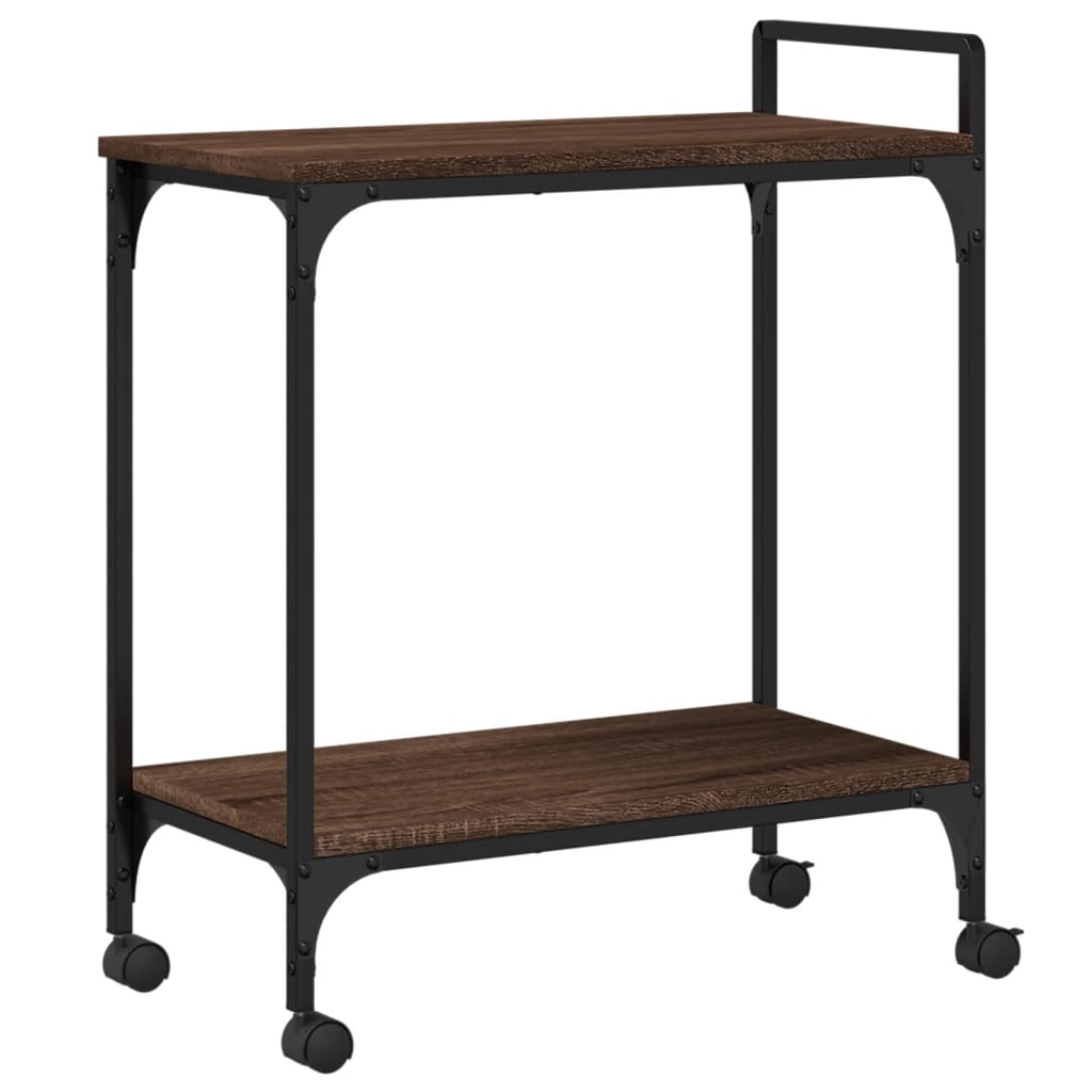 Kitchen trolley brown oak look 60.5x31x72.5 cm wood material