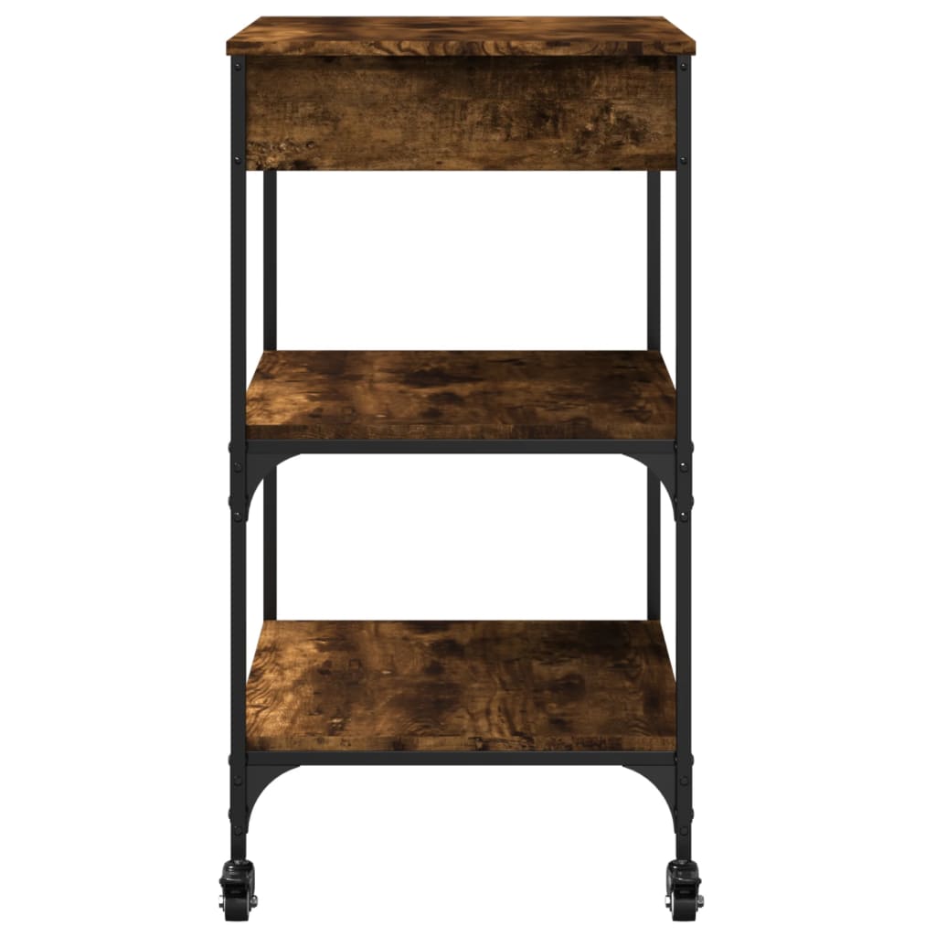 Kitchen trolley smoked oak 60x48x89.5 cm wood material
