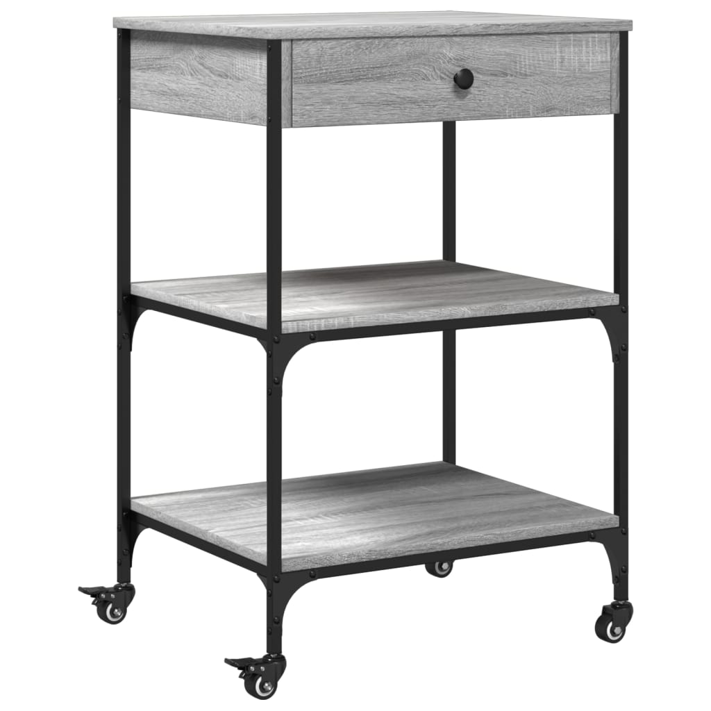 Kitchen Cart Grey Sonoma 60x48x89.5 cm Wood Material
