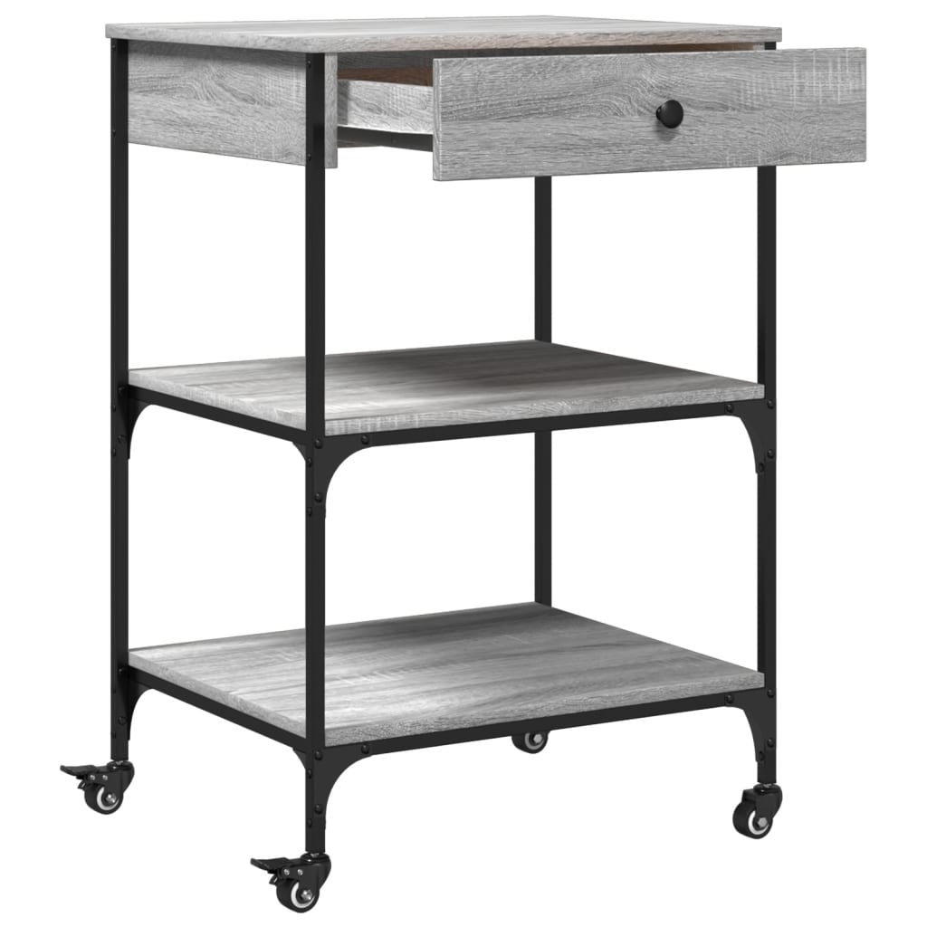 Kitchen Cart Grey Sonoma 60x48x89.5 cm Wood Material