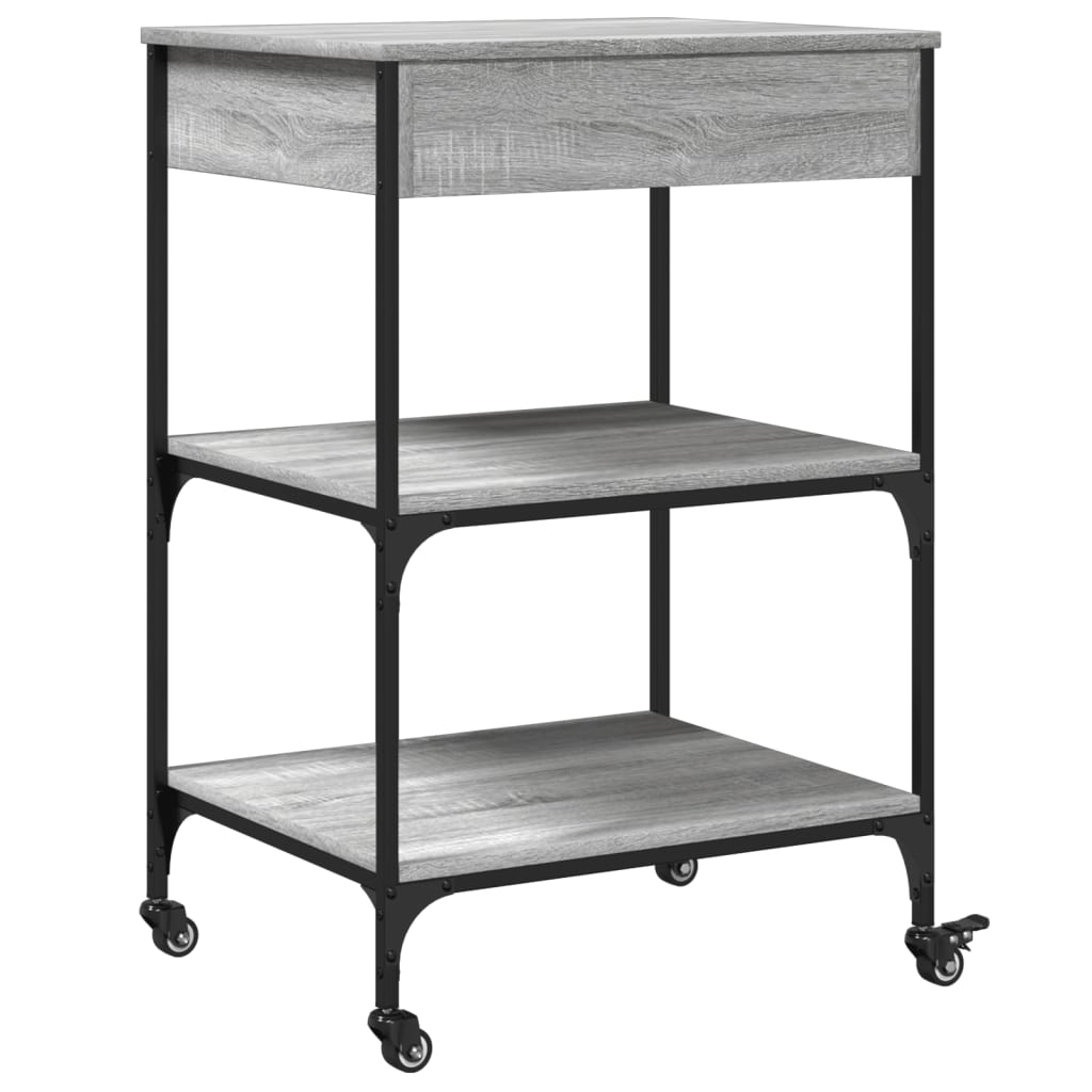 Kitchen Cart Grey Sonoma 60x48x89.5 cm Wood Material