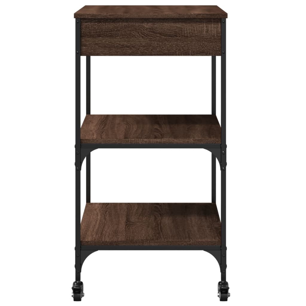Kitchen trolley brown oak look 60x48x89.5 cm wood material