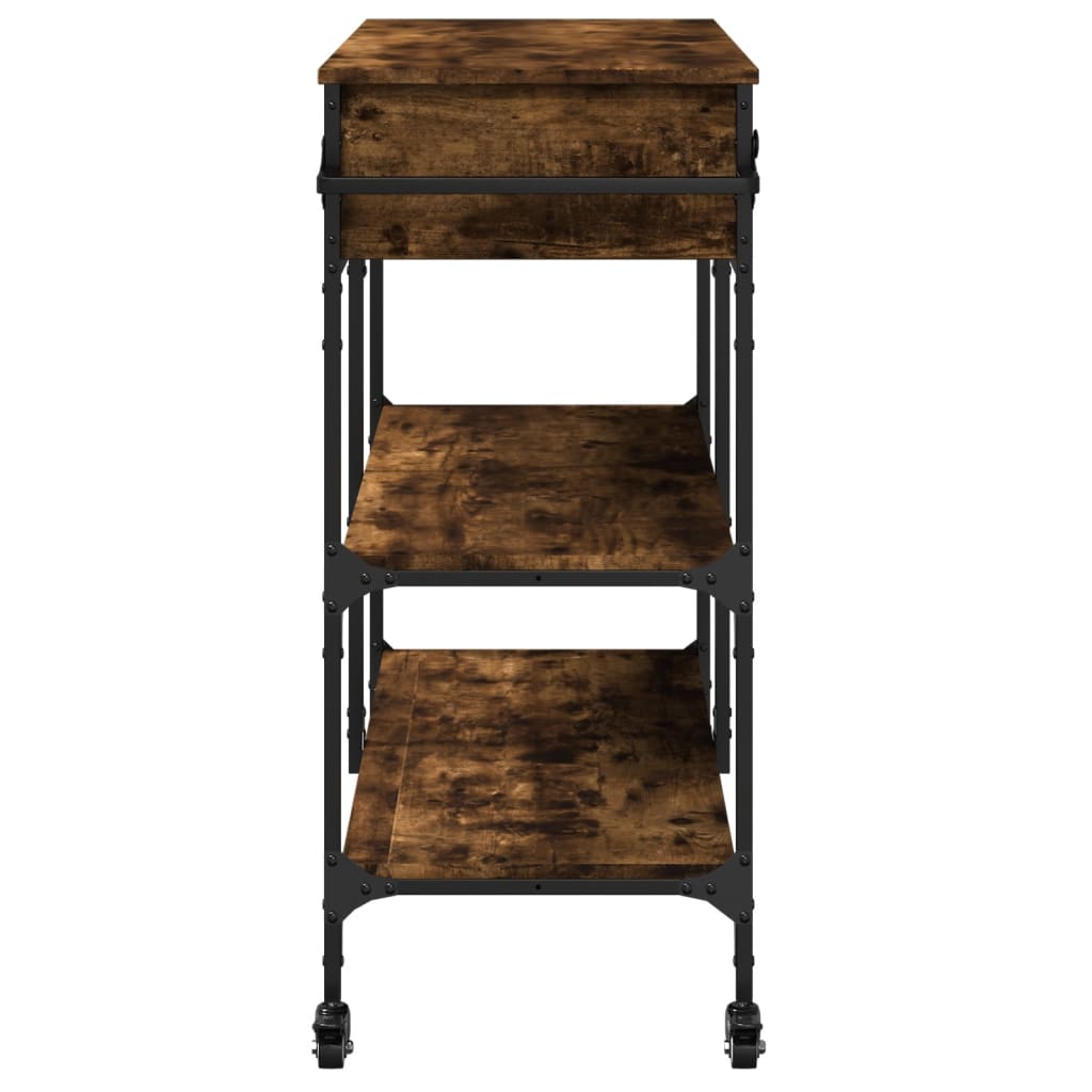 Desserte de cuisine chêne fumé 105x42x95 cm en bois