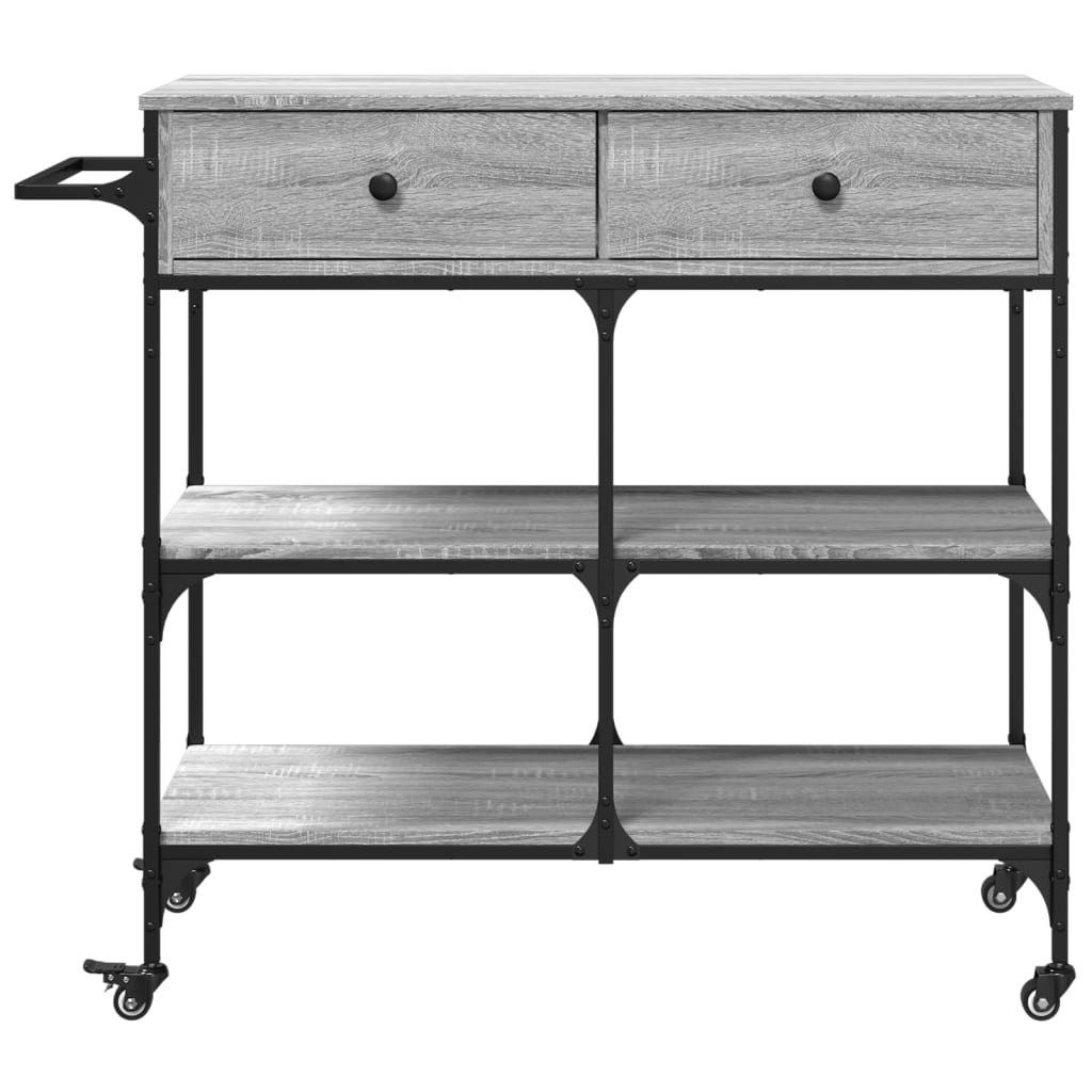 Kitchen Cart Grey Sonoma 105x42x95 cm Wood Material