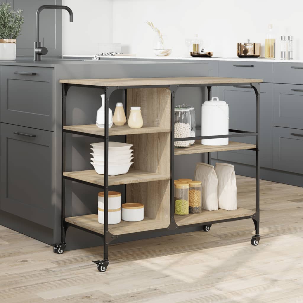 Kitchen trolley Sonoma oak 100x45x89.5 cm wood material