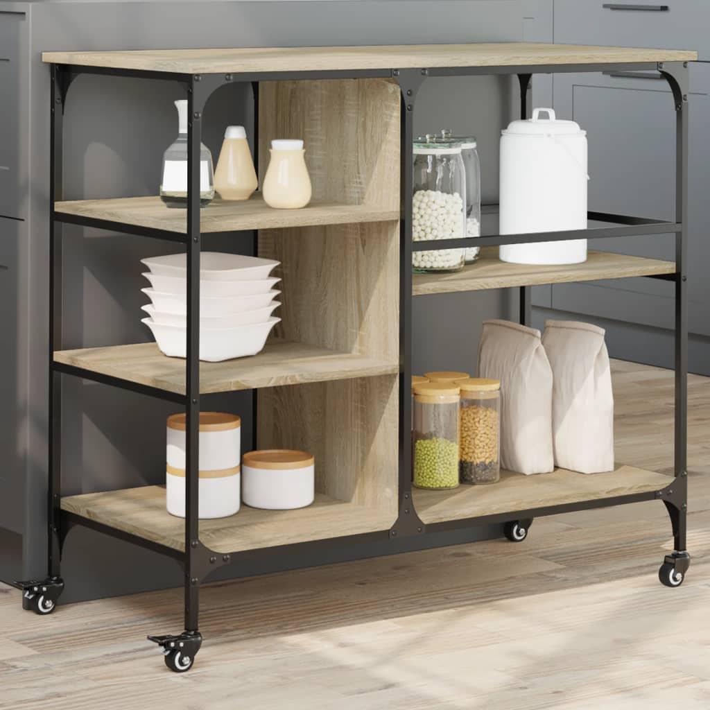 Kitchen trolley Sonoma oak 100x45x89.5 cm wood material