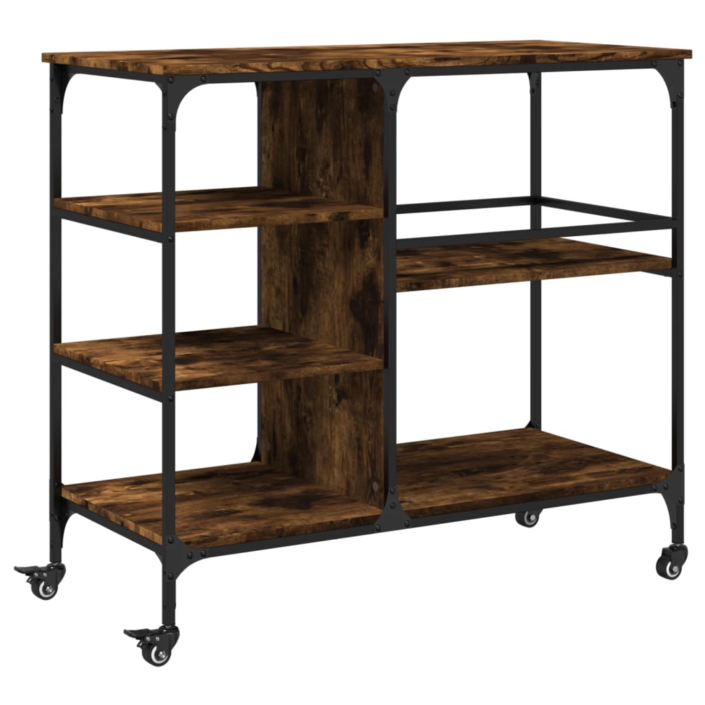 Desserte de cuisine chêne fumé 100x45x89,5 cm matériau bois