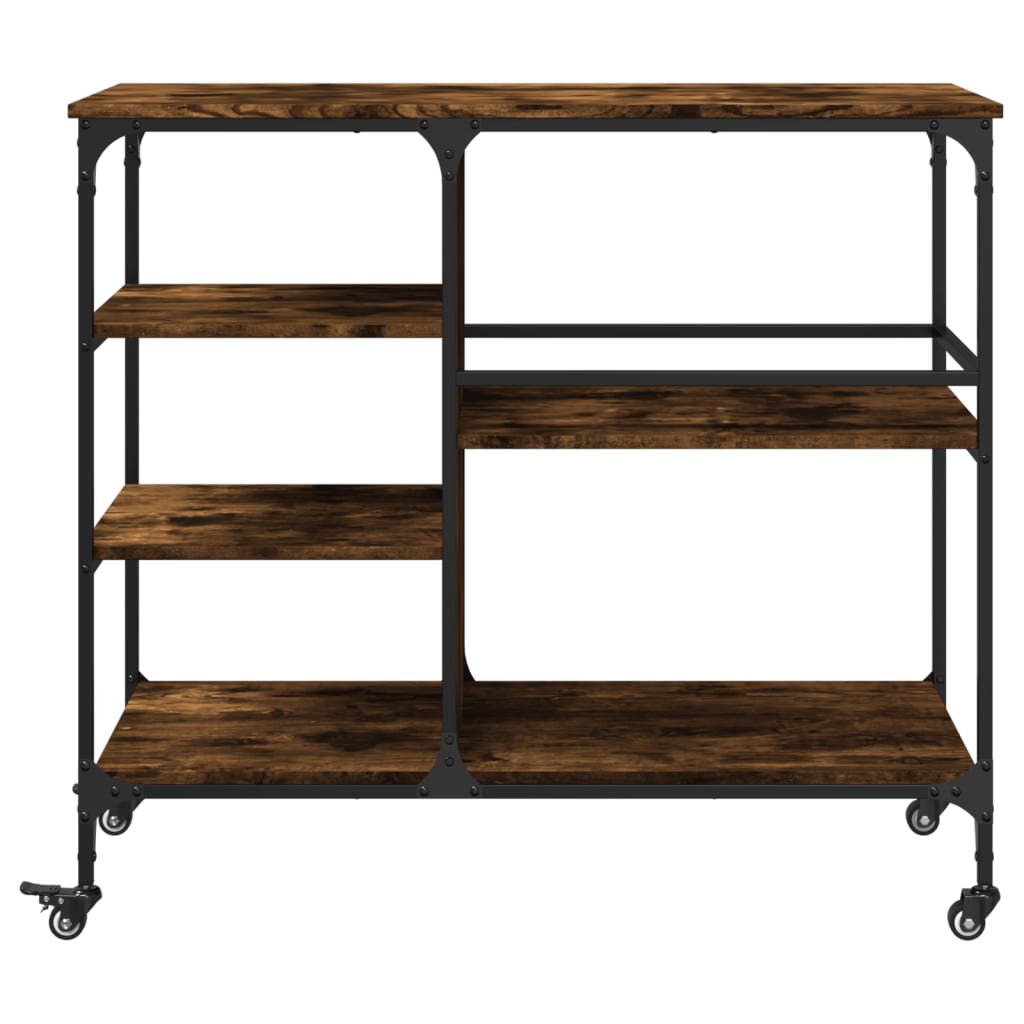 Desserte de cuisine chêne fumé 100x45x89,5 cm matériau bois