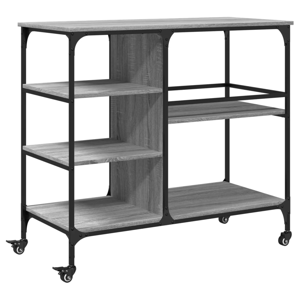 Kitchen Cart Grey Sonoma 100x45x89.5 cm Wood Material
