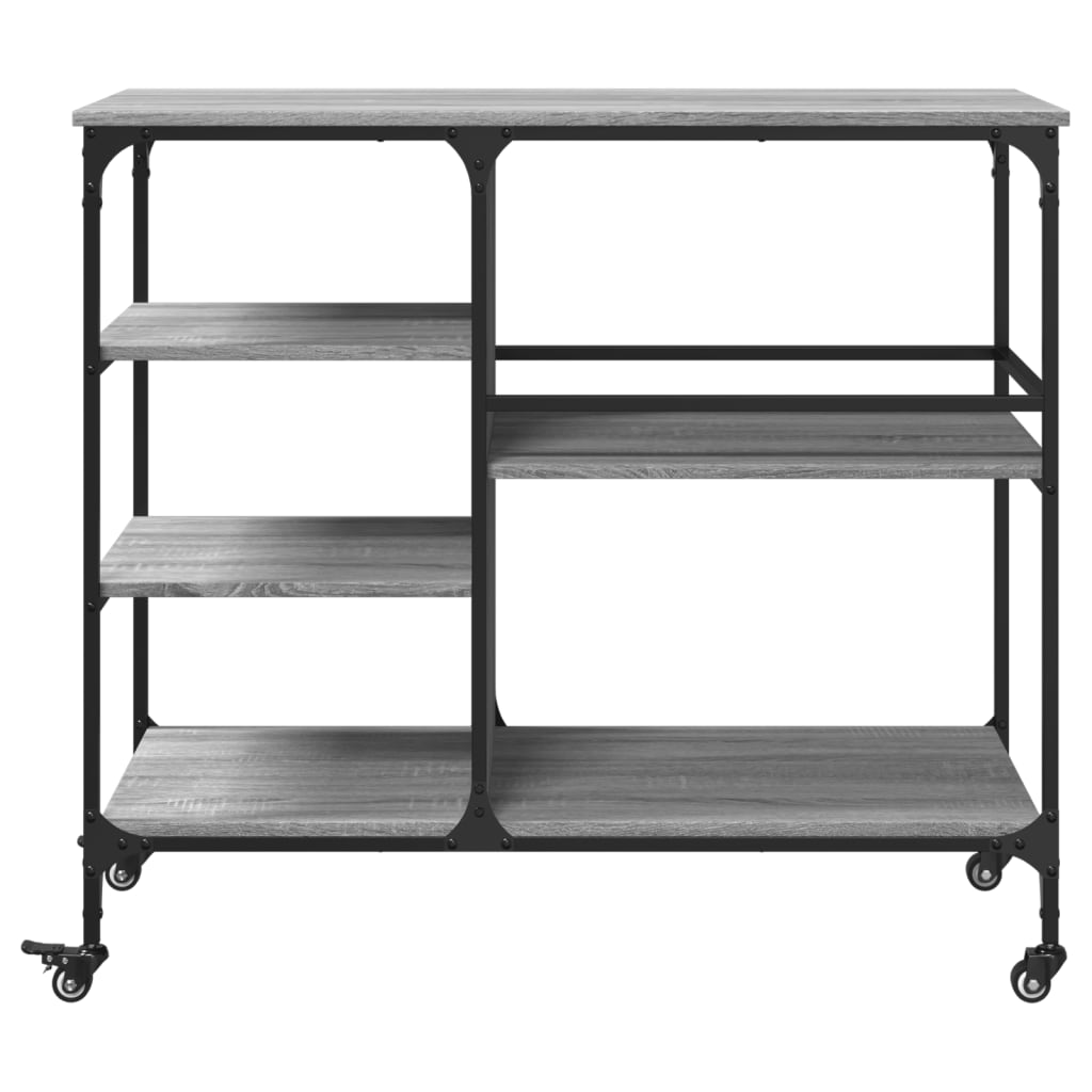 Kitchen Cart Grey Sonoma 100x45x89.5 cm Wood Material