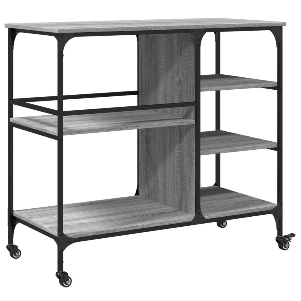 Kitchen Cart Grey Sonoma 100x45x89.5 cm Wood Material