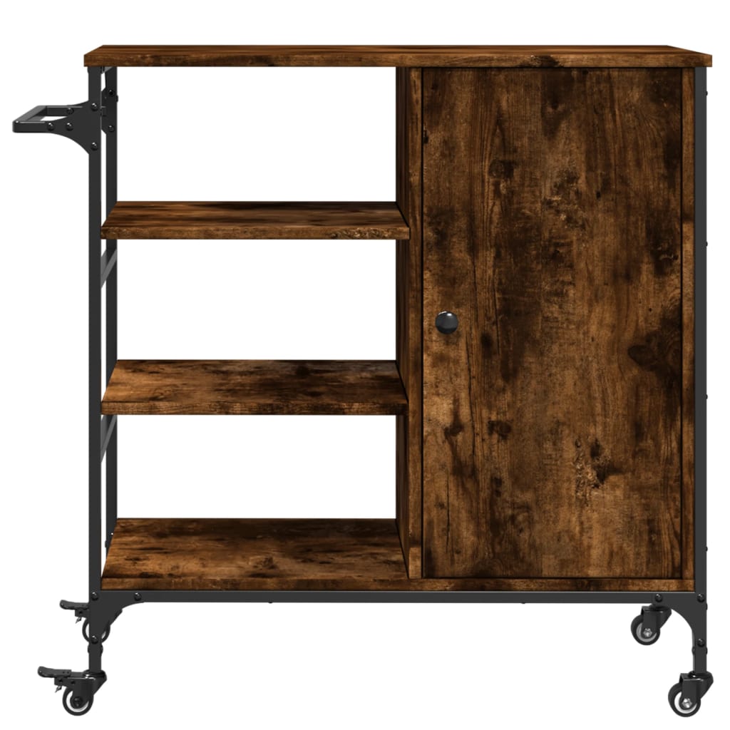 Kitchen trolley smoked oak 87.5x38.5x84.5 cm wood material