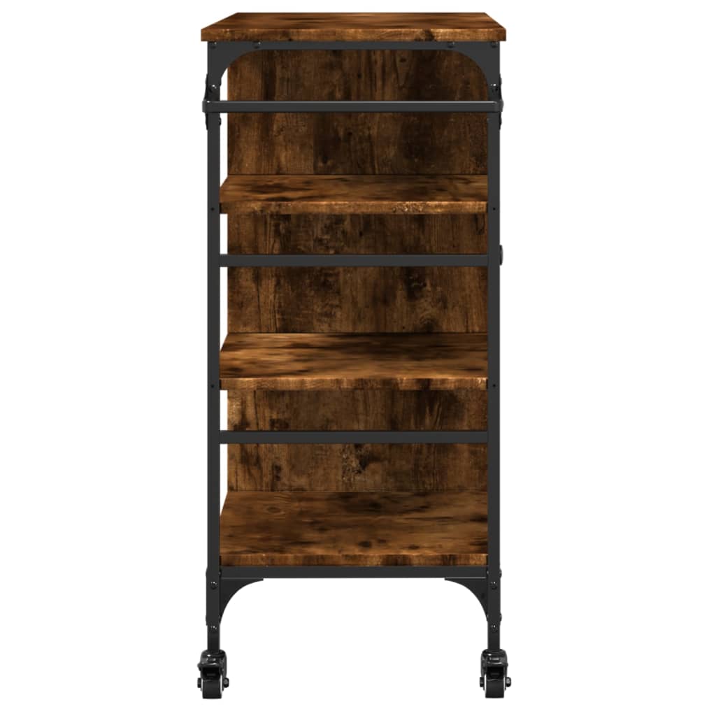 Kitchen trolley smoked oak 87.5x38.5x84.5 cm wood material