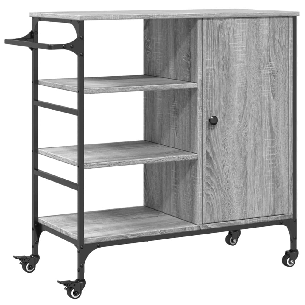 Kitchen Cart Grey Sonoma 87.5x38.5x84.5 cm Wood Material