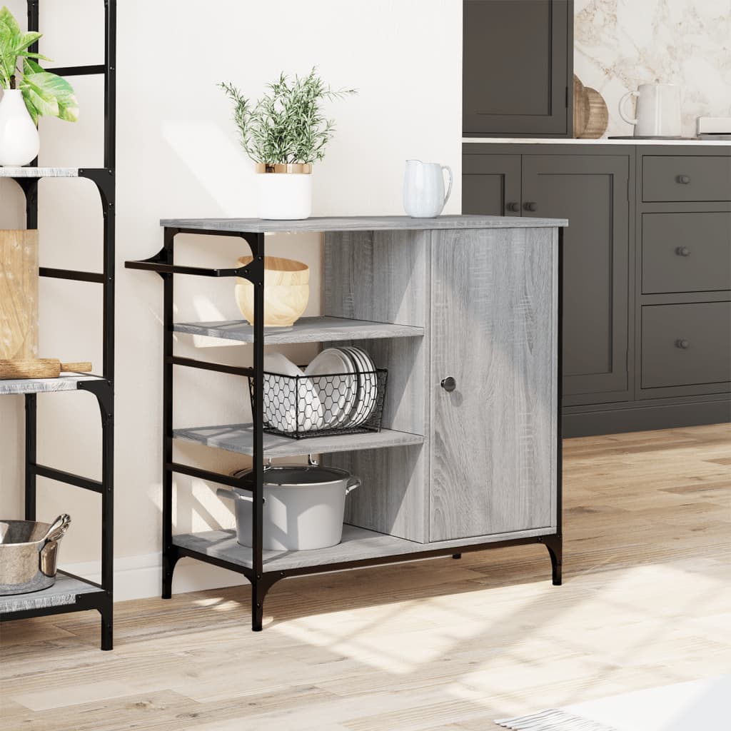 Kitchen Cart Grey Sonoma 87.5x38.5x84.5 cm Wood Material