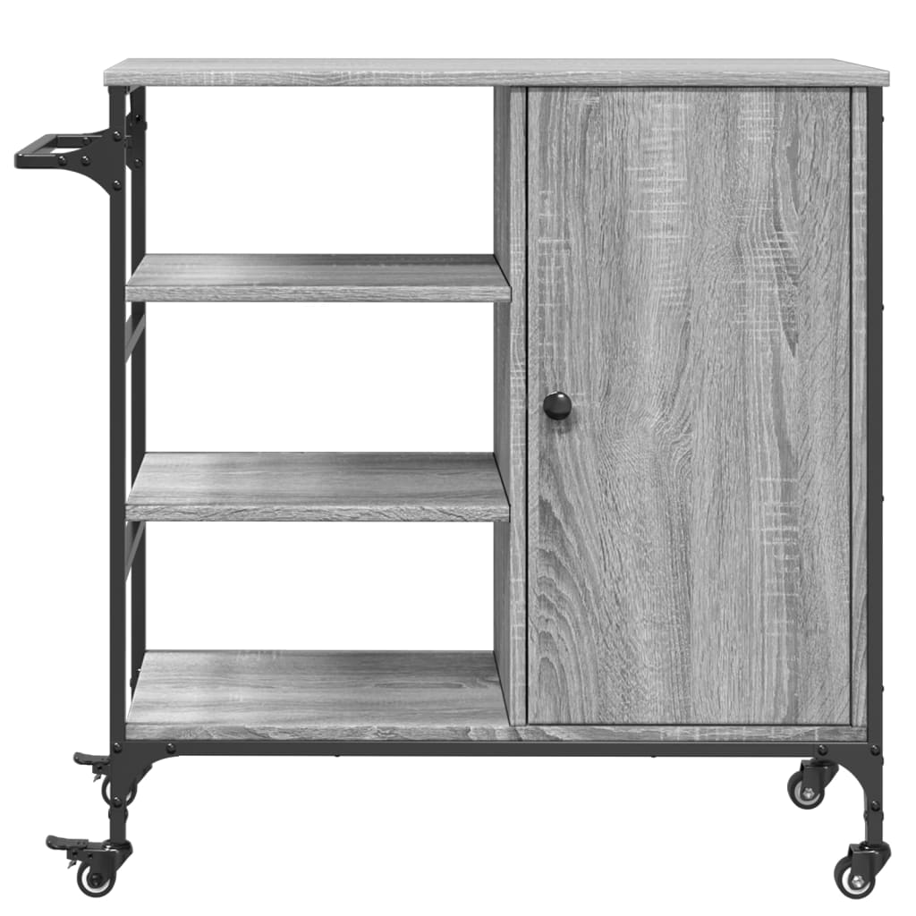 Kitchen Cart Grey Sonoma 87.5x38.5x84.5 cm Wood Material
