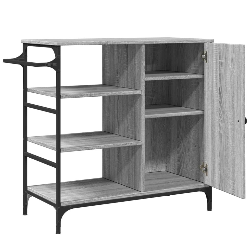 Kitchen Cart Grey Sonoma 87.5x38.5x84.5 cm Wood Material