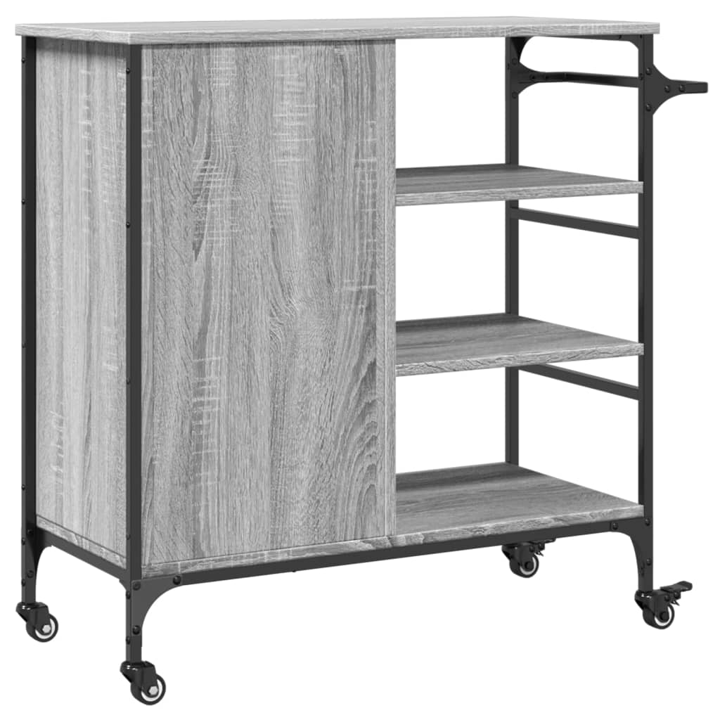 Kitchen Cart Grey Sonoma 87.5x38.5x84.5 cm Wood Material