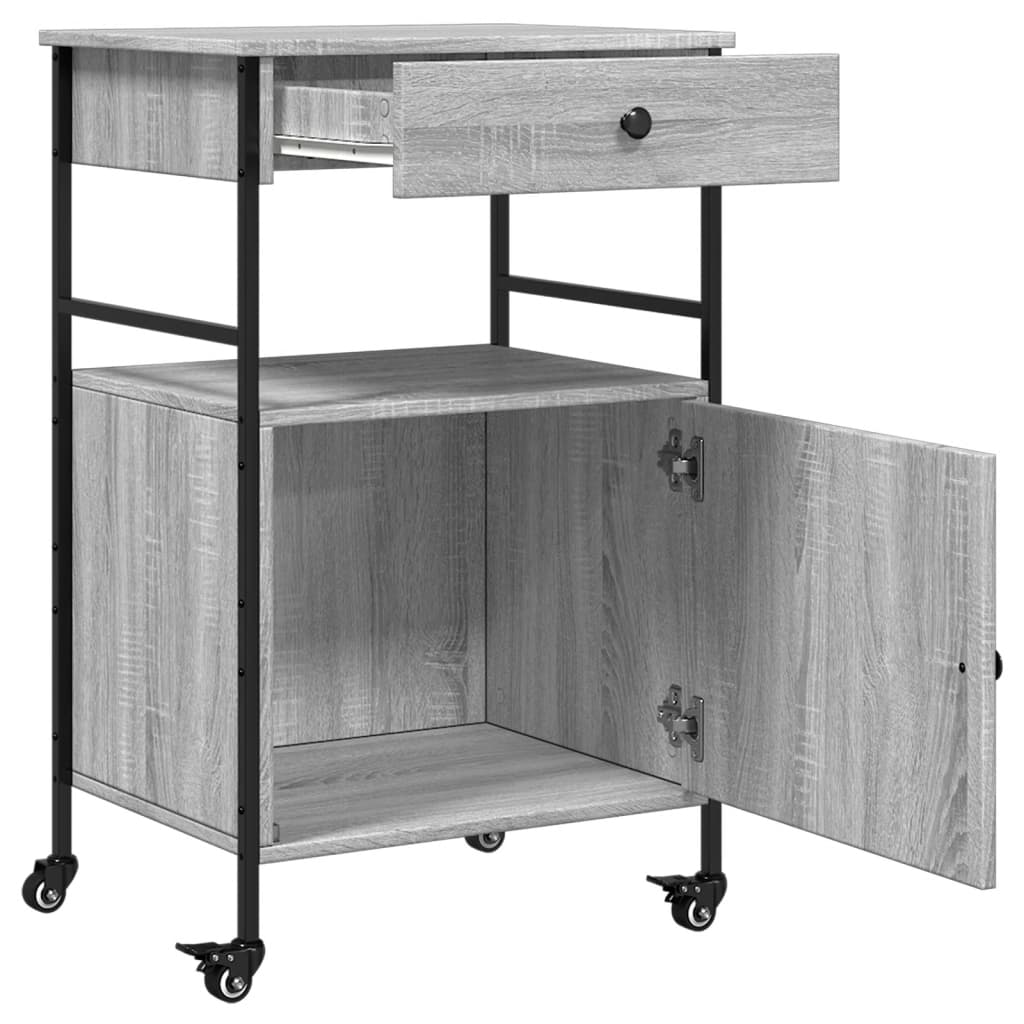 Kitchen Cart Grey Sonoma 56x43x89.5 cm Wood Material