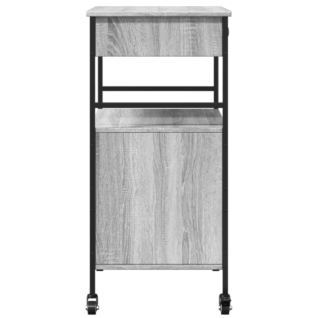 Kitchen Cart Grey Sonoma 56x43x89.5 cm Wood Material