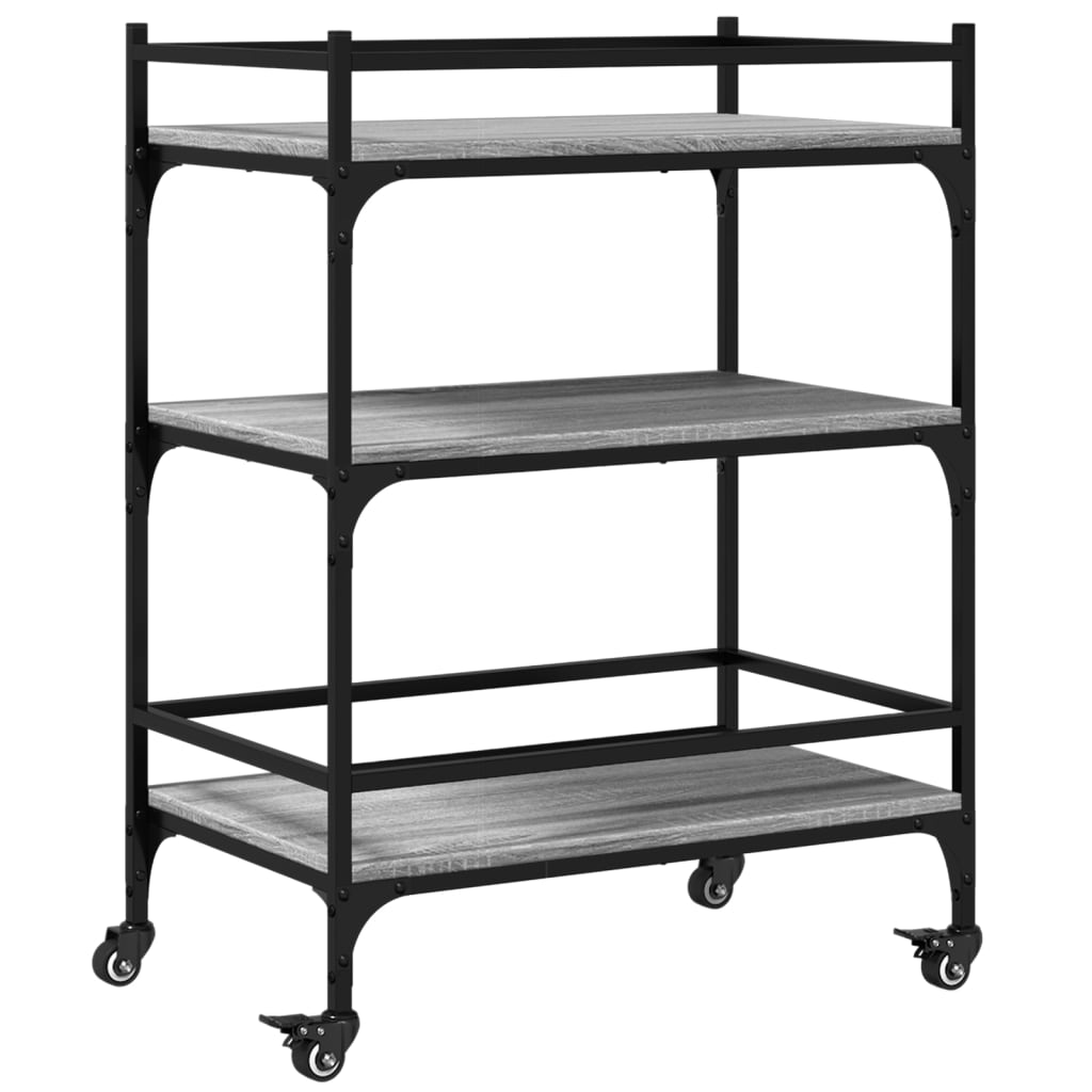 Kitchen Cart Grey Sonoma 65x40x86.5 cm Wood Material