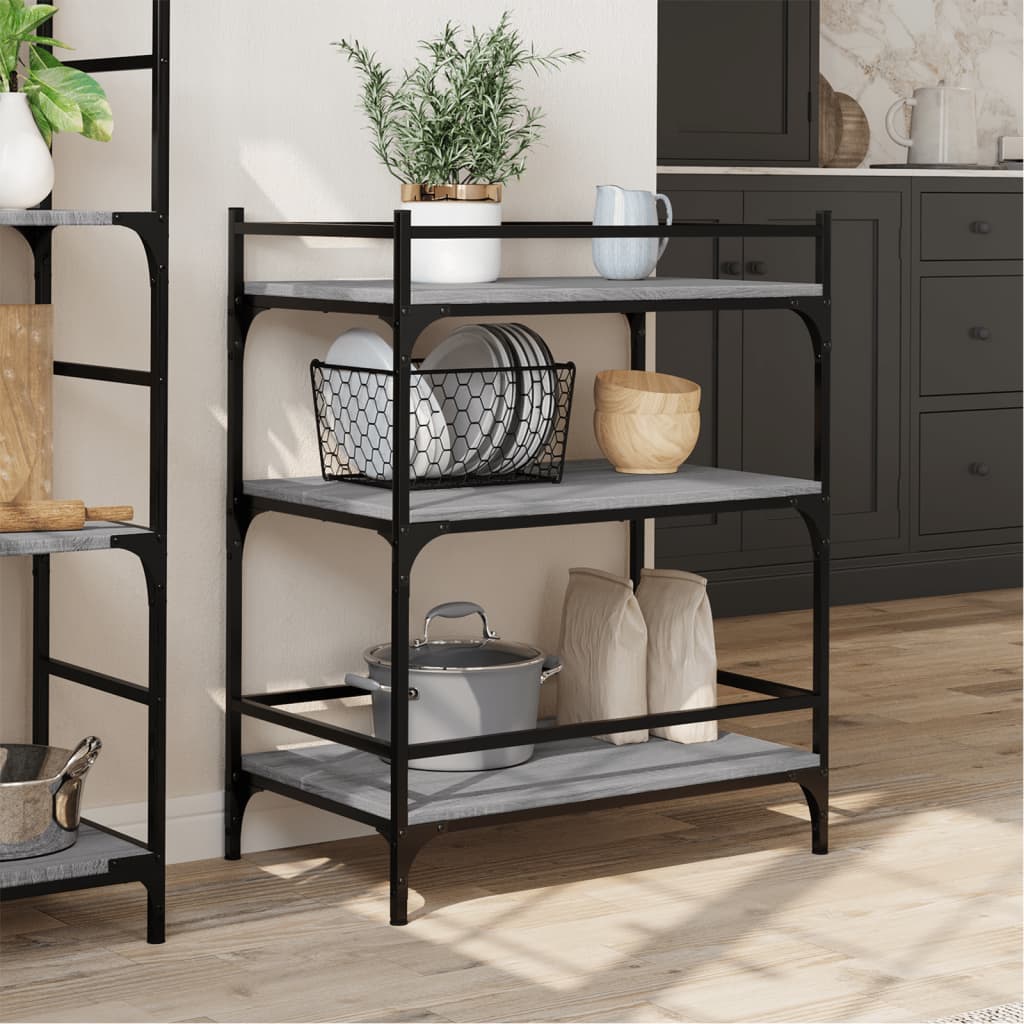 Kitchen Cart Grey Sonoma 65x40x86.5 cm Wood Material