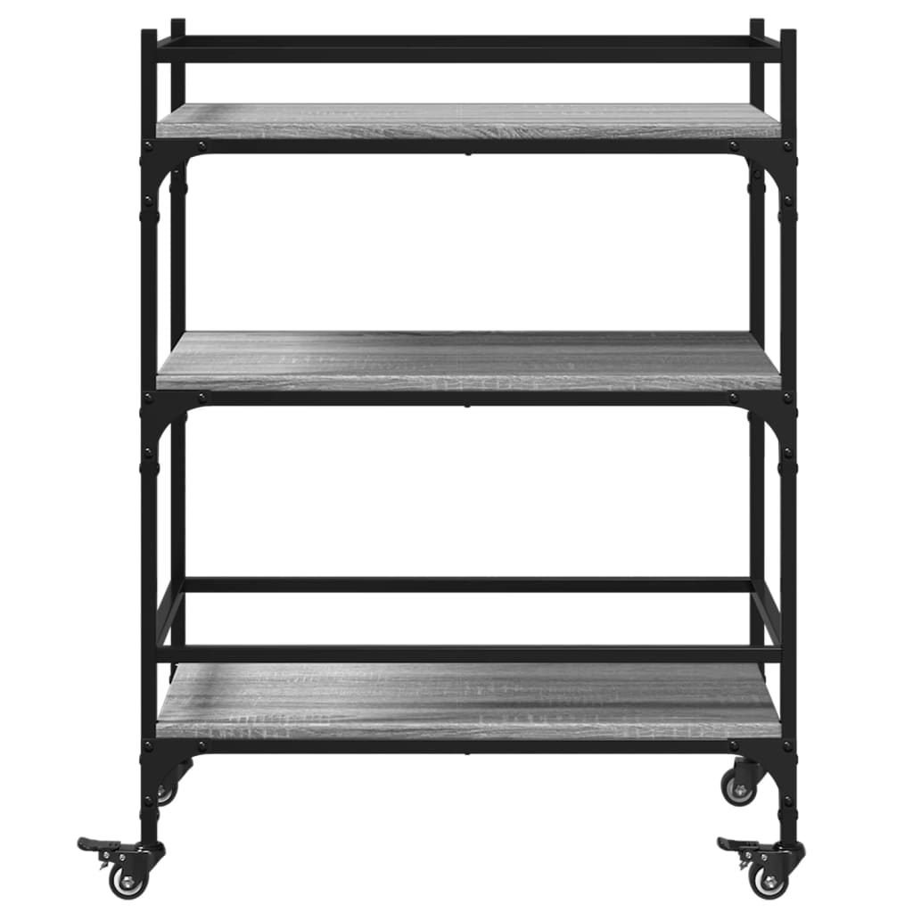 Kitchen Cart Grey Sonoma 65x40x86.5 cm Wood Material
