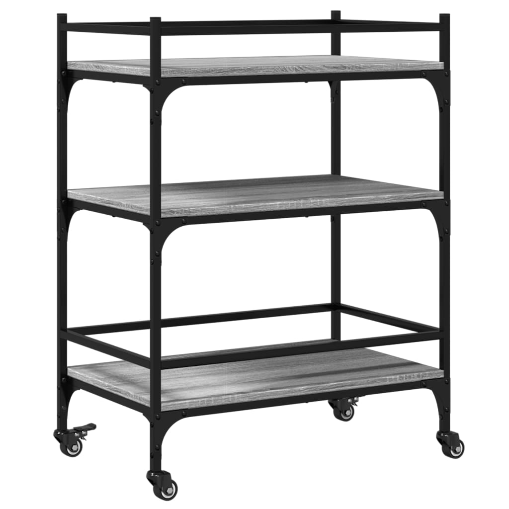 Kitchen Cart Grey Sonoma 65x40x86.5 cm Wood Material