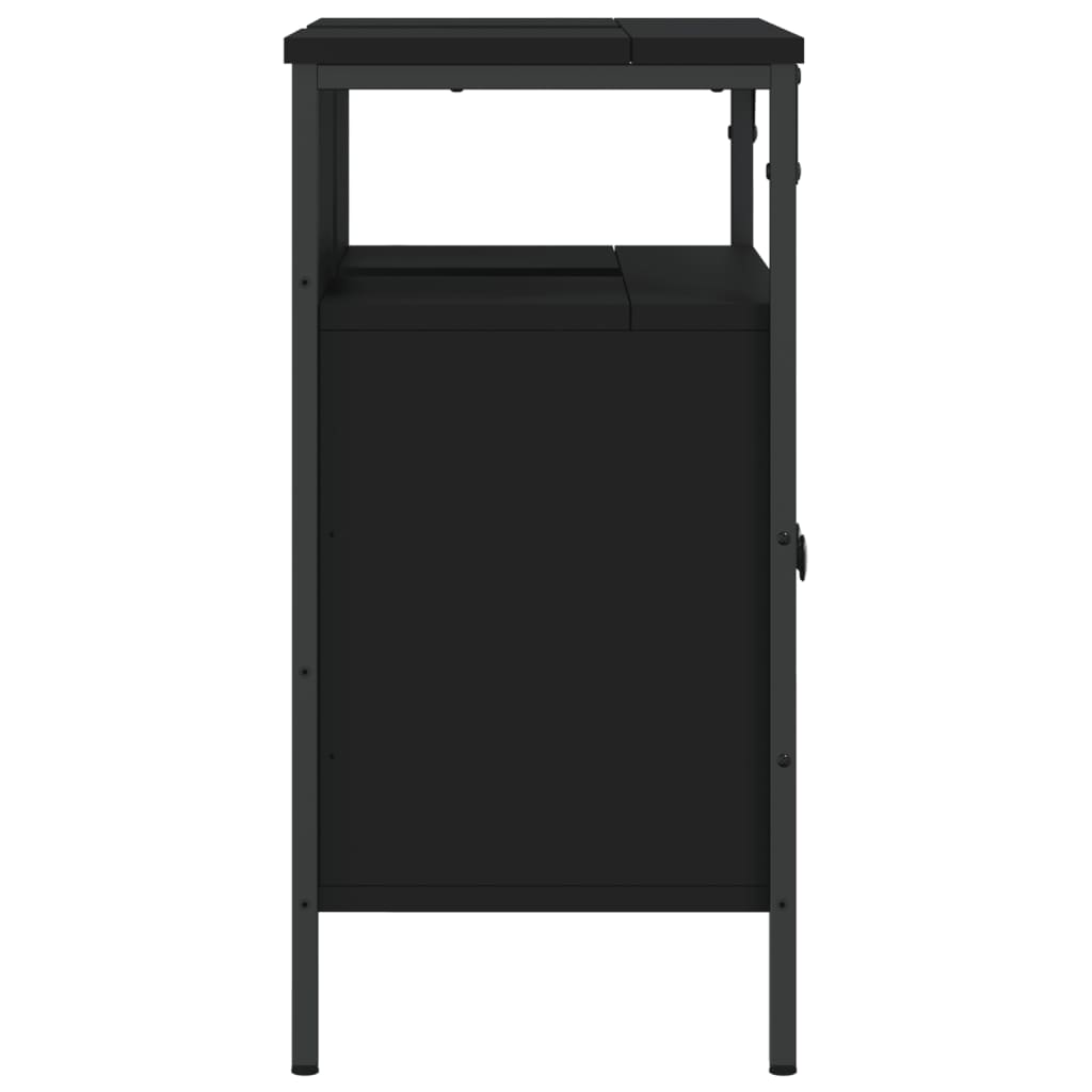 Washbasin Cabinet Black 60x30x60 cm Wood Material