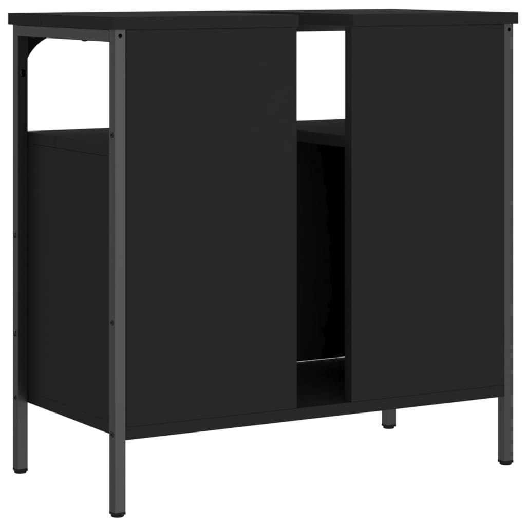 Washbasin Cabinet Black 60x30x60 cm Wood Material