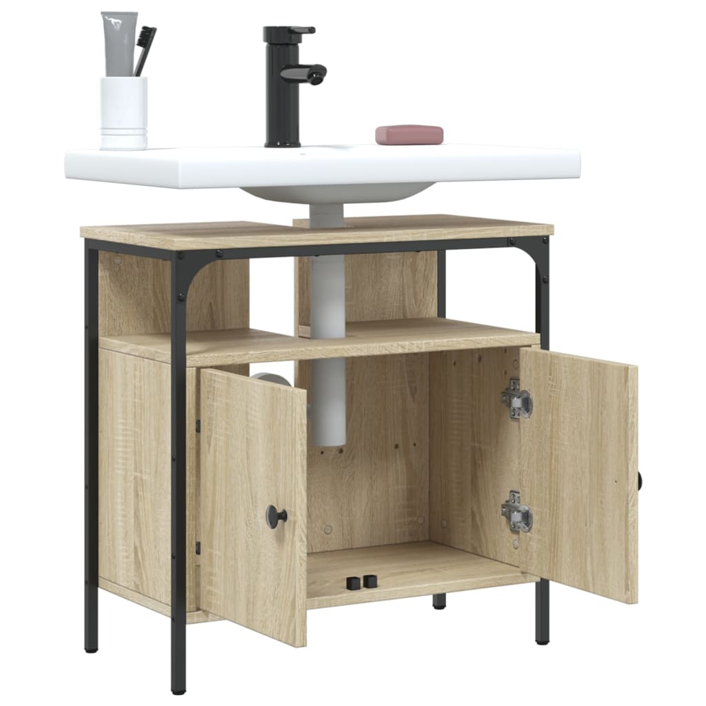 Washbasin base cabinet Sonoma oak 60x30x60 cm wood material